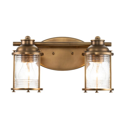 Windermere Cove Vintage Double Wall Light Natural Brass