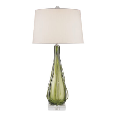 Windermoor Hamptons Sculptural Glass Table Lamp Green
