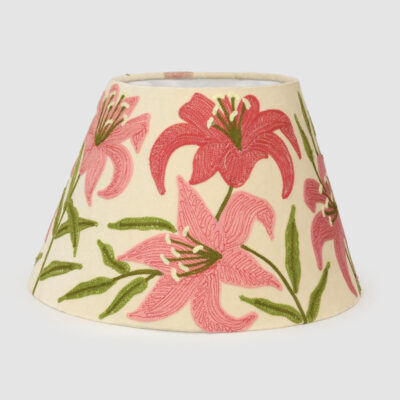 Windrush French Provincial Embroidered Lily Tapered Lamp Shade Ivory