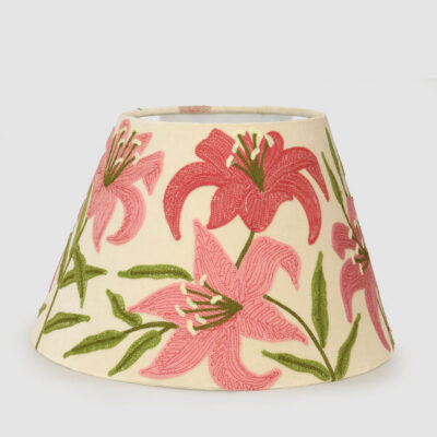Windrush Hamptons Embroidered Tapered Lamp Shade Pink
