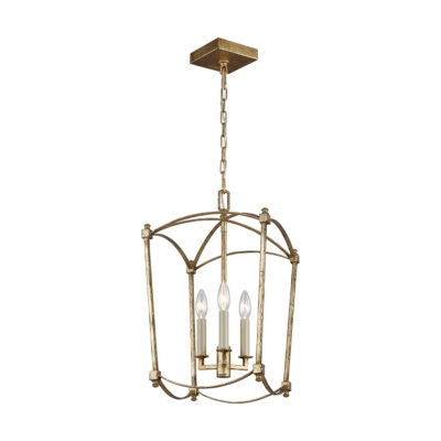 Windrush Manor Hamptons Lantern Pendant Chandelier Antique Gild