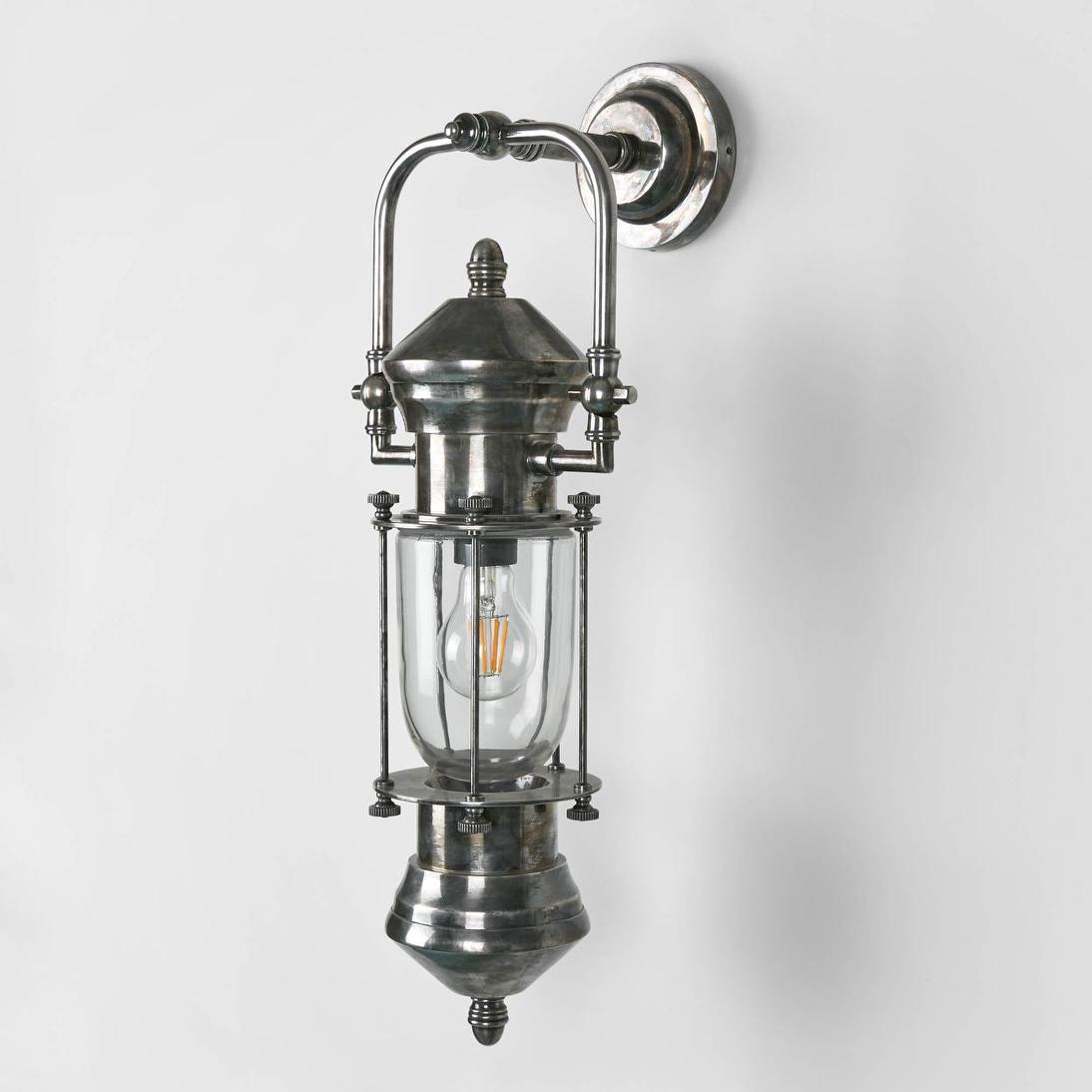 Windward Heritage Caged Glass Outdoor Wall Light Antique Silver Windward Heritage Caged Glass Outdoor Wall Light Antique Silver