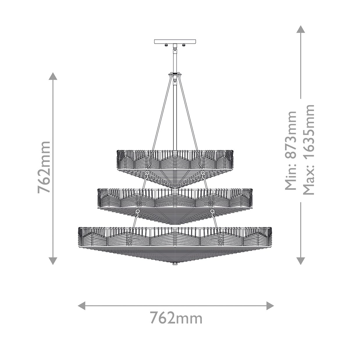 Winsloe Hamptons Three-Tier Rattan Chandelier Black Winsloe Hamptons Three-Tier Rattan Chandelier Black