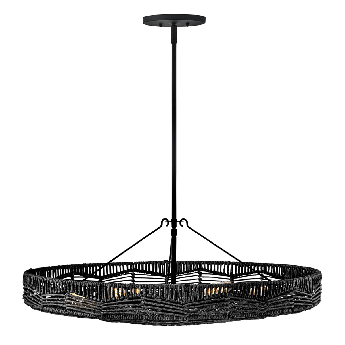 Winsloe Hamptons Woven Rattan Pendant Black Winsloe Hamptons Woven Rattan Pendant Black