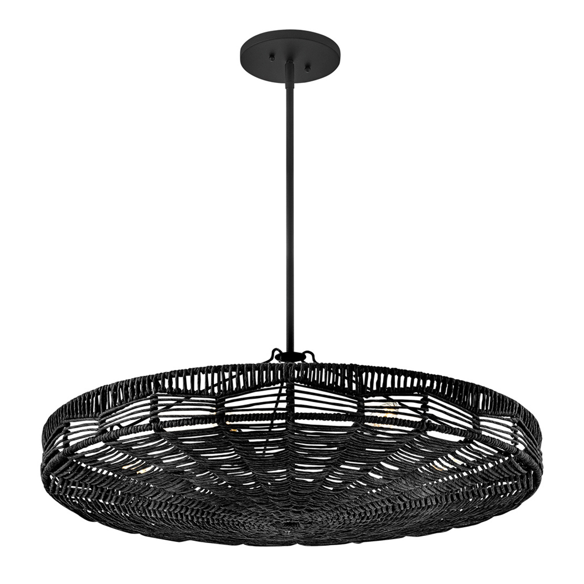 Winsloe Hamptons Woven Rattan Pendant Black Winsloe Hamptons Woven Rattan Pendant Black