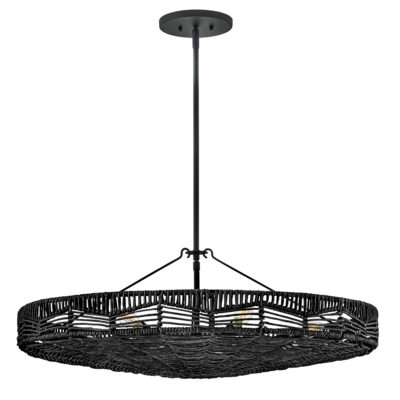Winsloe Hamptons Woven Rattan Pendant Black