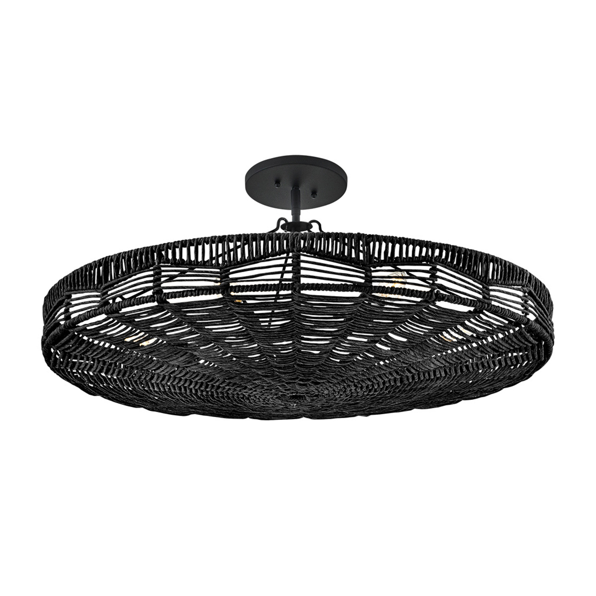 Winsloe Hamptons Woven Rattan Pendant Black Winsloe Hamptons Woven Rattan Pendant Black