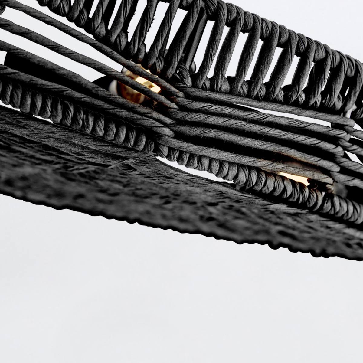Winsloe Hamptons Woven Rattan Pendant Black Winsloe Hamptons Woven Rattan Pendant Black — detail view