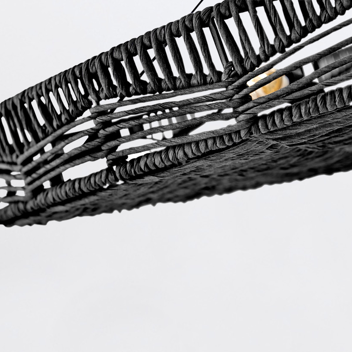 Winsloe Hamptons Woven Rattan Pendant Black Winsloe Hamptons Woven Rattan Pendant Black — detail view