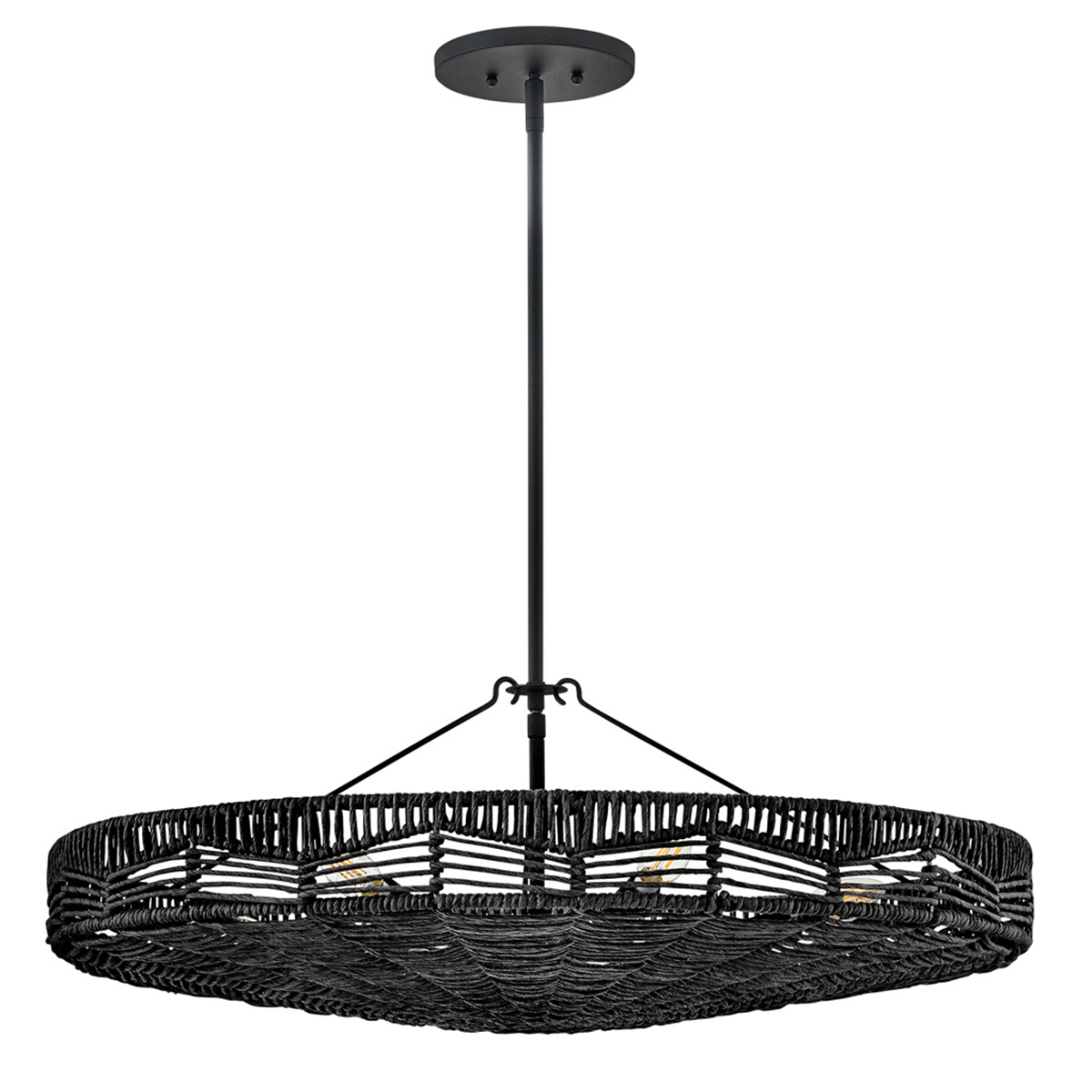 Winsloe Hamptons Woven Rattan Pendant Black