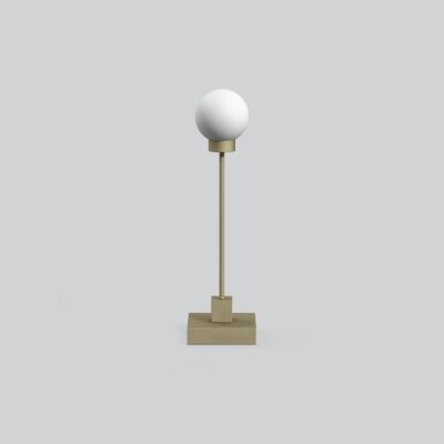 Winterbloom Contemporary Portable Table Lamp Brass Grey Beige