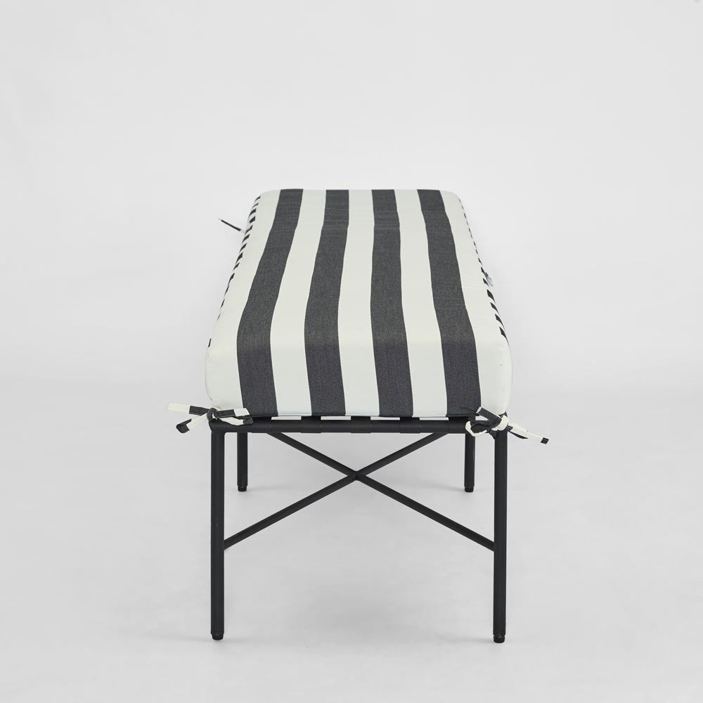 Winterbourne Bench Hamptons Outdoor Bench Black and White Stripe Winterbourne Bench Hamptons Outdoor Bench Black and White Stripe
