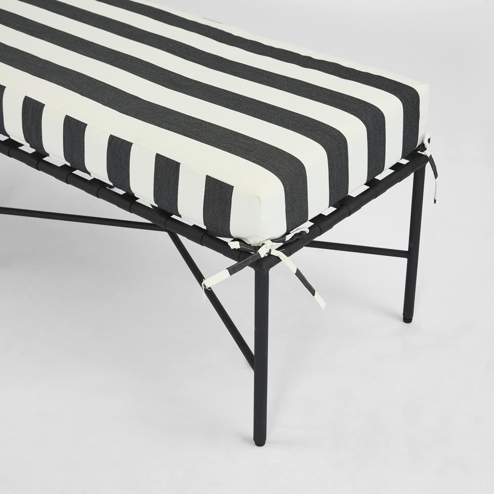 Winterbourne Bench Hamptons Outdoor Bench Black and White Stripe Winterbourne Bench Hamptons Outdoor Bench Black and White Stripe