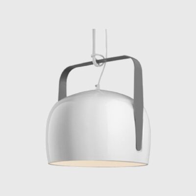 Winterbourne Contemporary Ceramic Dome Pendant Light Glossy White