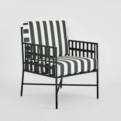 Winterbourne Hamptons Arm Chair Black and White Stripe