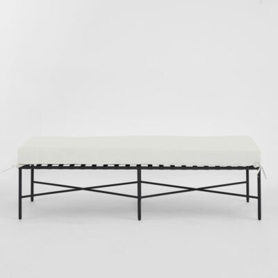 Winterbourne Hamptons Outdoor Bench With White Cushion