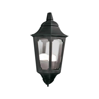 Winterbrook Traditional Half Lantern Outdoor Wall Light in Black