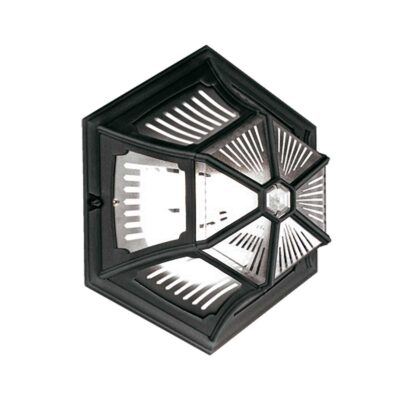 Winterbrook Traditional Hexagonal Outdoor Ceiling Flush Black