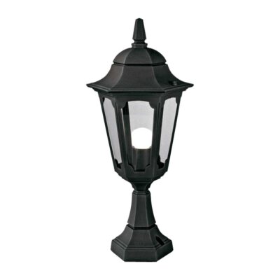 Winterbrook Traditional Outdoor Pedestal Lantern Black