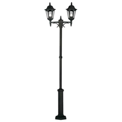Winterbrook Traditional Twin Head Outdoor Lamp Post Black