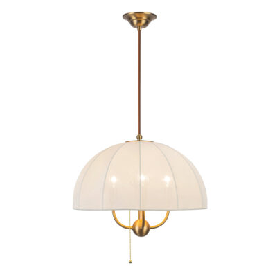 Wintergarden Hamptons Dome Pendant Cream & Brushed Gold