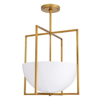 Winterleigh Retro Modern Cage Pendant Antique Brass