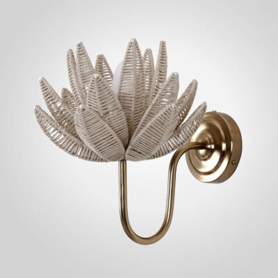 Woodbridge Hamptons Woven Jute Flower Wall Light Brass Finish
