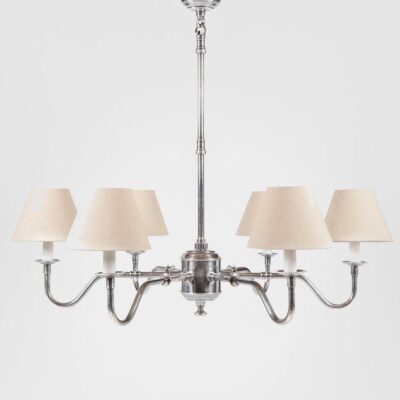 Woodland French Provincial 6 Arm Chandelier Antique Silver