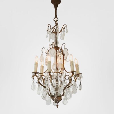 Woodridge French Provincial Crystal Chandelier Brass