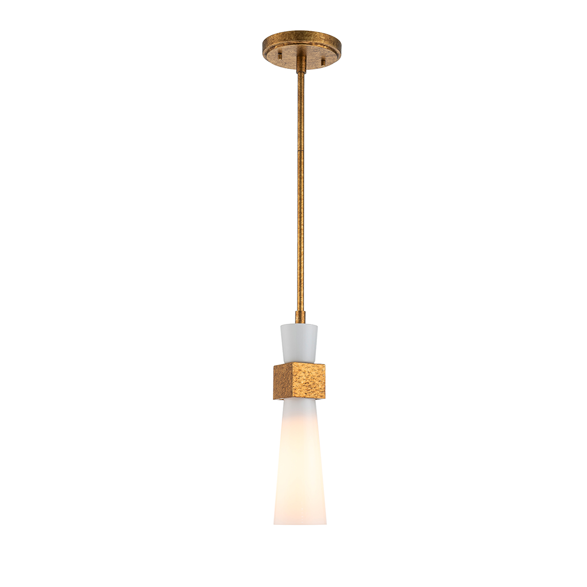 Wrenbury Contemporary Mini Pendant Distressed Gold
