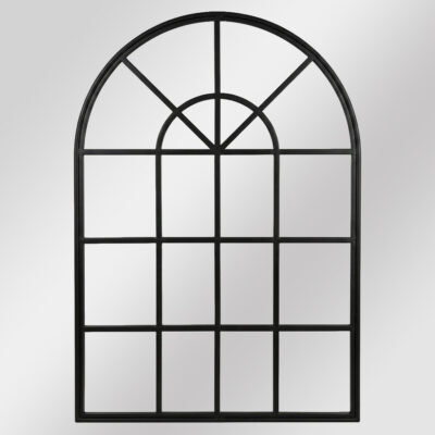 Wrenfield French Provincial Arched Windowpane Mirror Antique Black