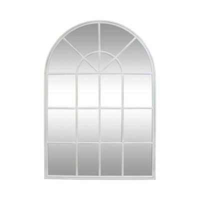 Wrenfield French Provincial Arched Windowpane Mirror White