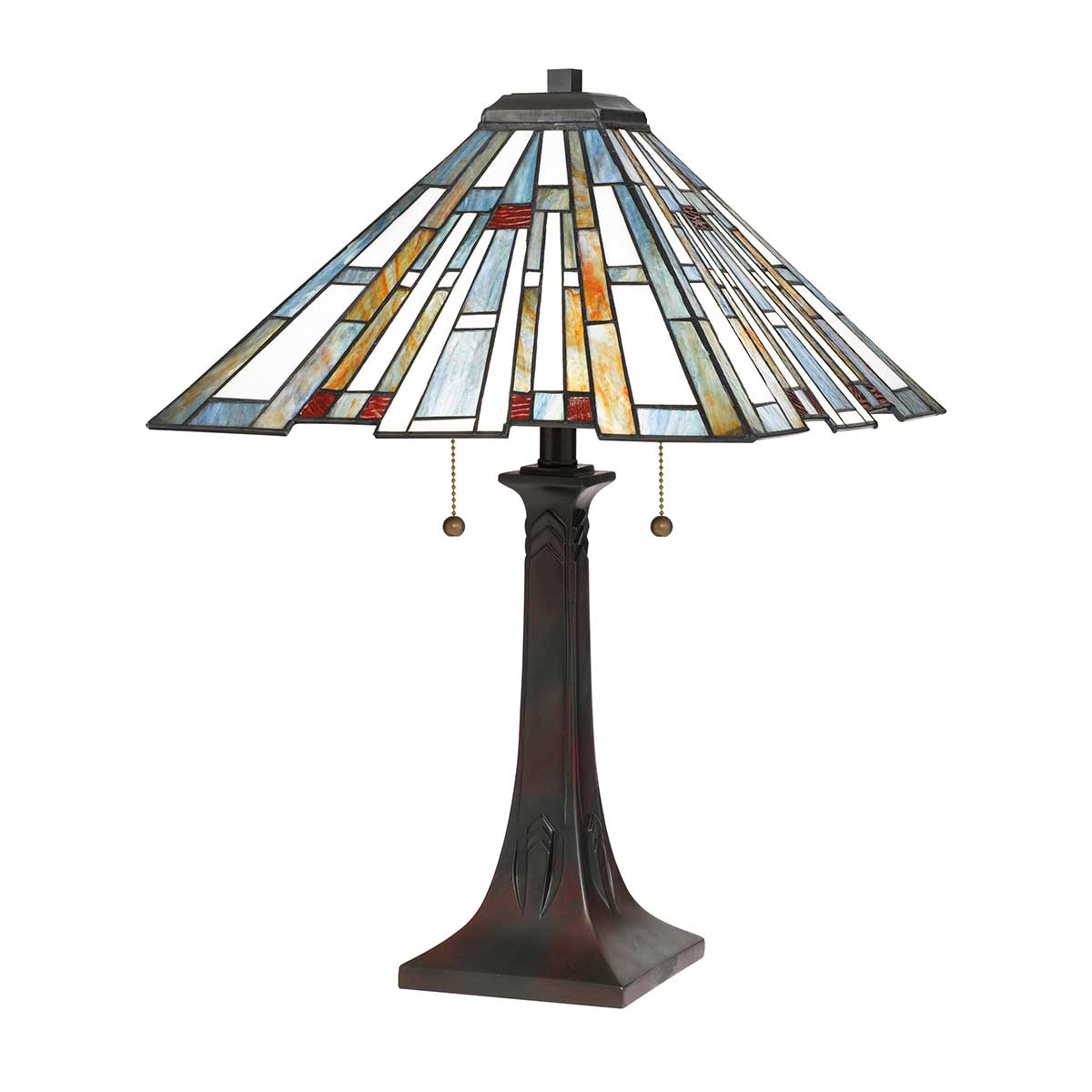 Wrenfield Hollow Tiffany Style Table Lamp Valiant Bronze