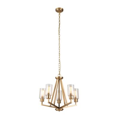 Wrenford Contemporary Chandelier Natural Brass