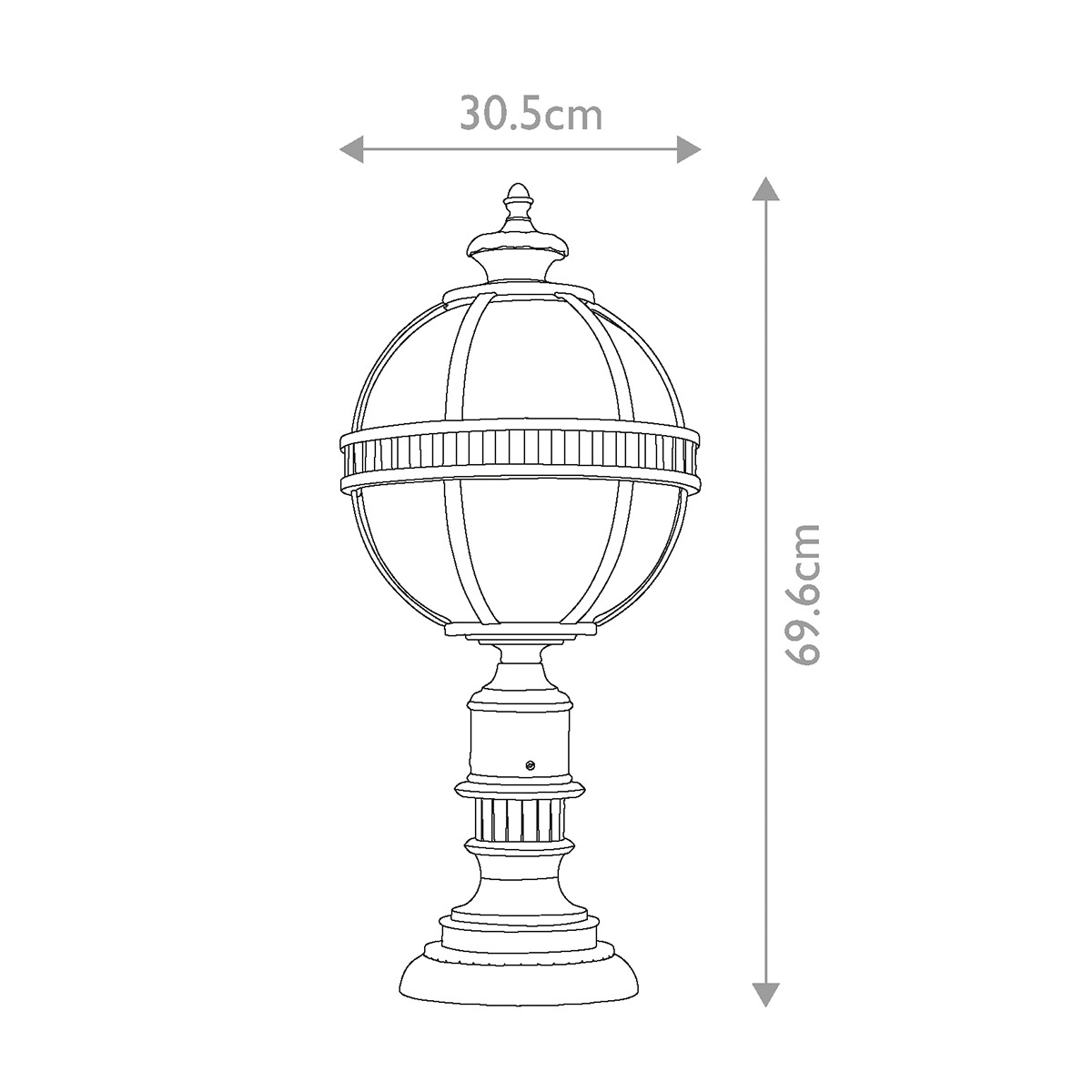 Wrenholt Traditional Outdoor Pedestal Lantern Grey Londonderry Wrenholt Traditional Outdoor Pedestal Lantern Grey Londonderry