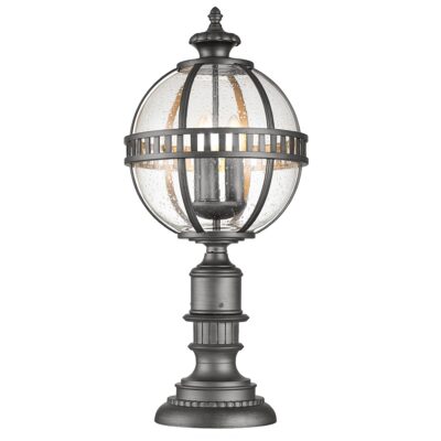 Wrenholt Traditional Outdoor Pedestal Lantern Grey Londonderry