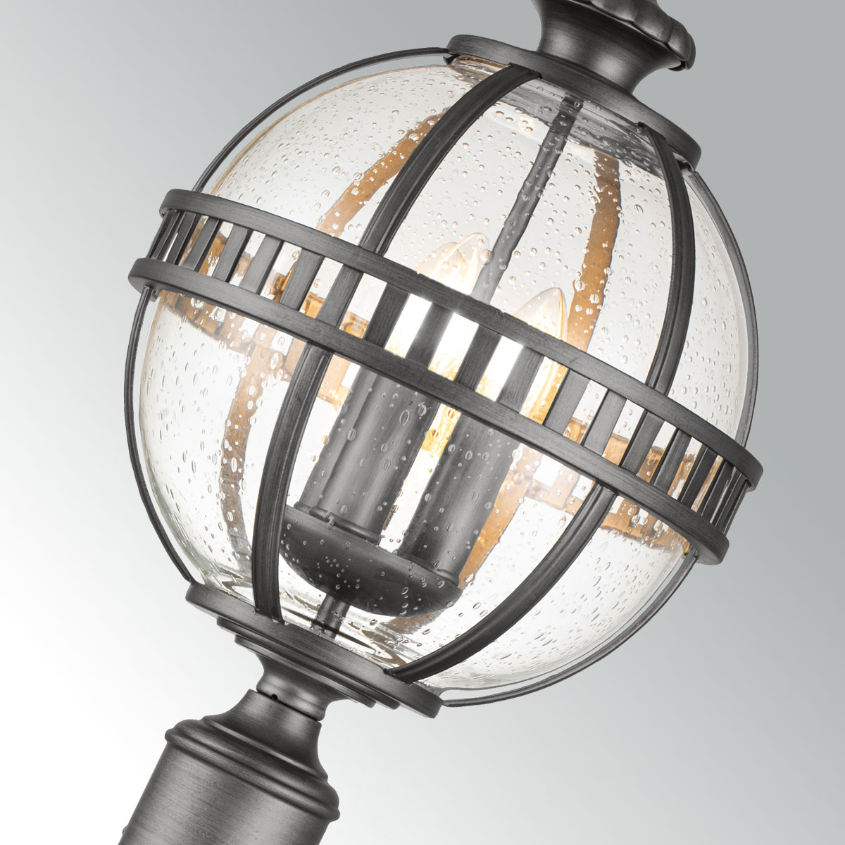Wrenholt Traditional Outdoor Pedestal Lantern Grey Londonderry Wrenholt Traditional Outdoor Pedestal Lantern Grey Londonderry — detail view