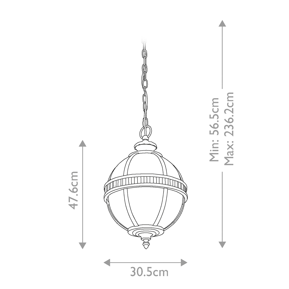 Wrenholt Victorian Style Globe Chain Lantern Burnished Bronze Wrenholt Victorian Style Globe Chain Lantern Burnished Bronze