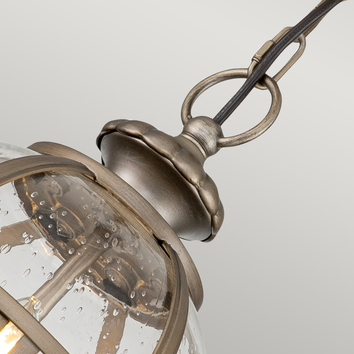 Wrenholt Victorian Style Globe Chain Lantern Burnished Bronze Wrenholt Victorian Style Globe Chain Lantern Burnished Bronze β detail view