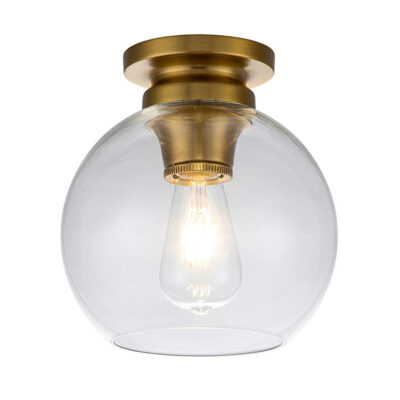 Wrenscott Heritage Glass Globe Ceiling Flush in Burnished Brass