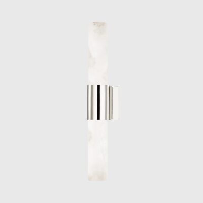 Wrentham Hall Contemporary Alabaster Wall Light Polished Nickel
