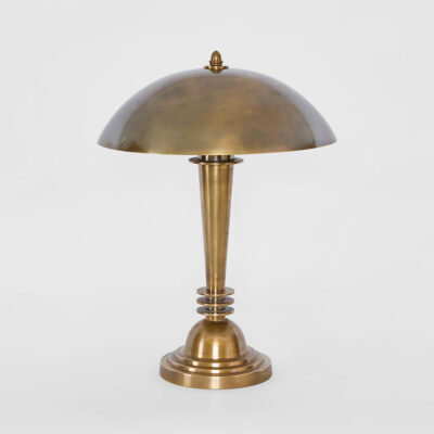 Wyndham Art Deco Dome Table Lamp Antique Brass
