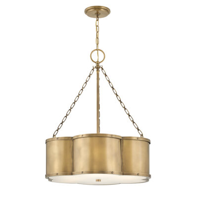 Wynstead Hamptons Scalloped Drum Pendant Heritage Brass