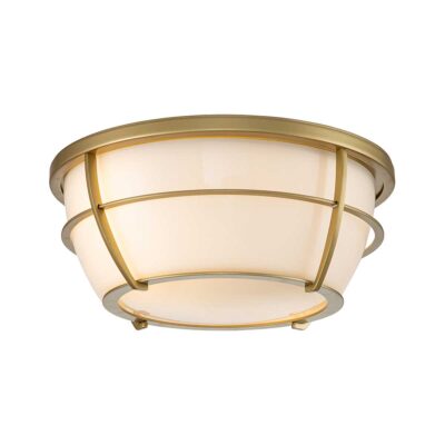 Wynstead Heritage Ceiling Flush Brass and Opal Glass