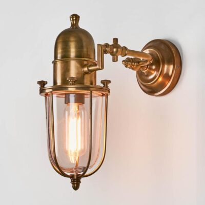 Yarmouth Hamptons Caged Wall Light Antique Brass
