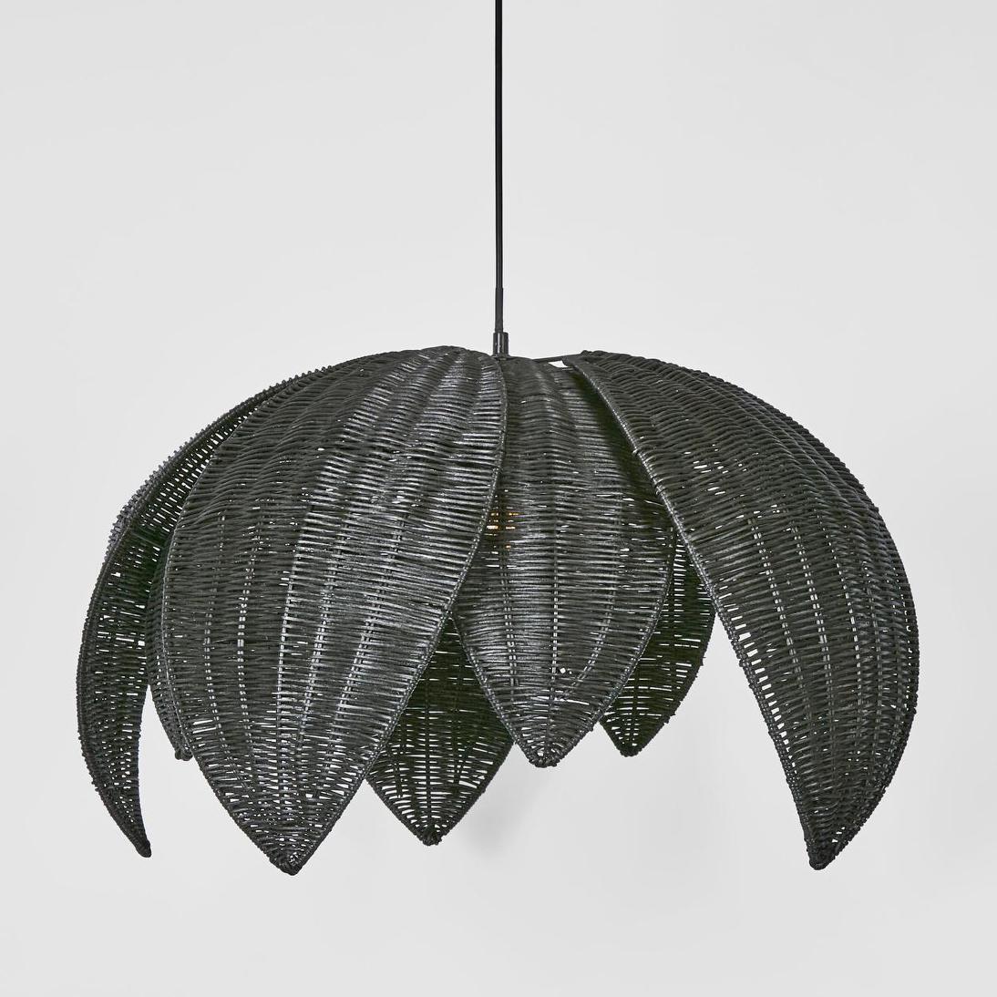 Yarra Hamptons Woven Rattan Dome Pendant Black Yarra Hamptons Woven Rattan Dome Pendant Black