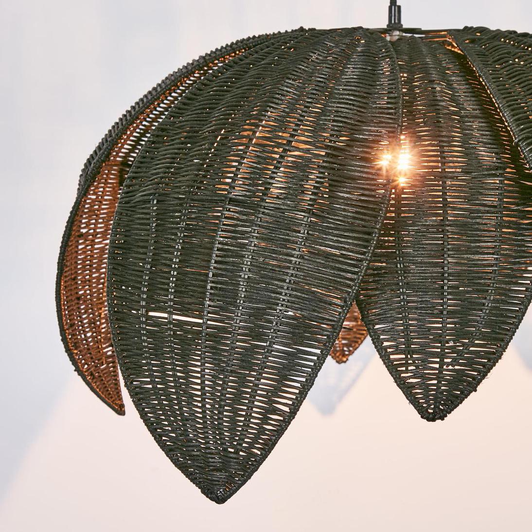 Yarra Hamptons Woven Rattan Dome Pendant Black Yarra Hamptons Woven Rattan Dome Pendant Black