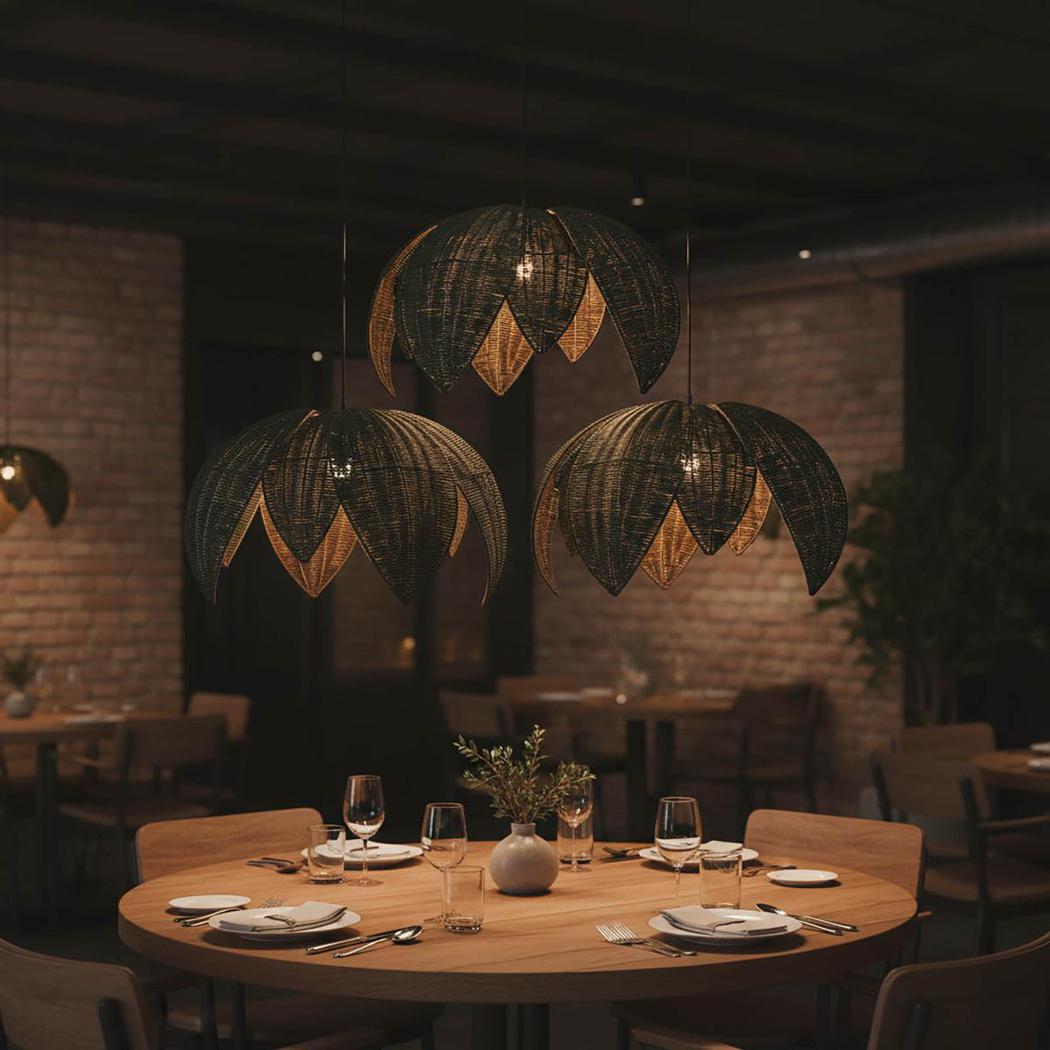 Yarra Hamptons Woven Rattan Dome Pendant Black Yarra Hamptons Woven Rattan Dome Pendant Black