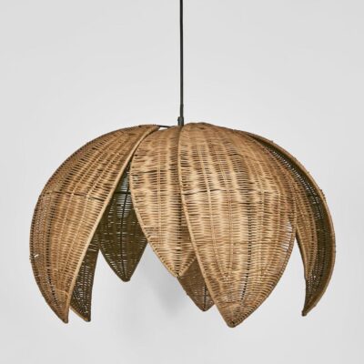 Yarra Hamptons Woven Rattan Leaf Pendant Light Natural