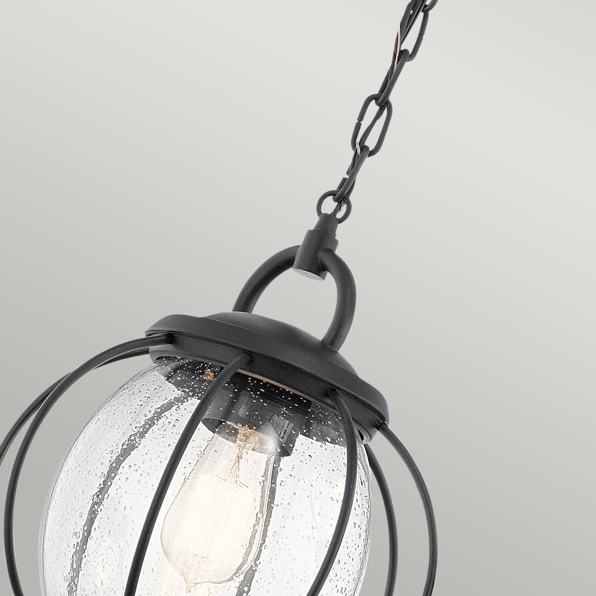 Yarrambat Grove Round Cage Outdoor Pendant Textured Black Yarrambat Grove Round Cage Outdoor Pendant Textured Black — detail view